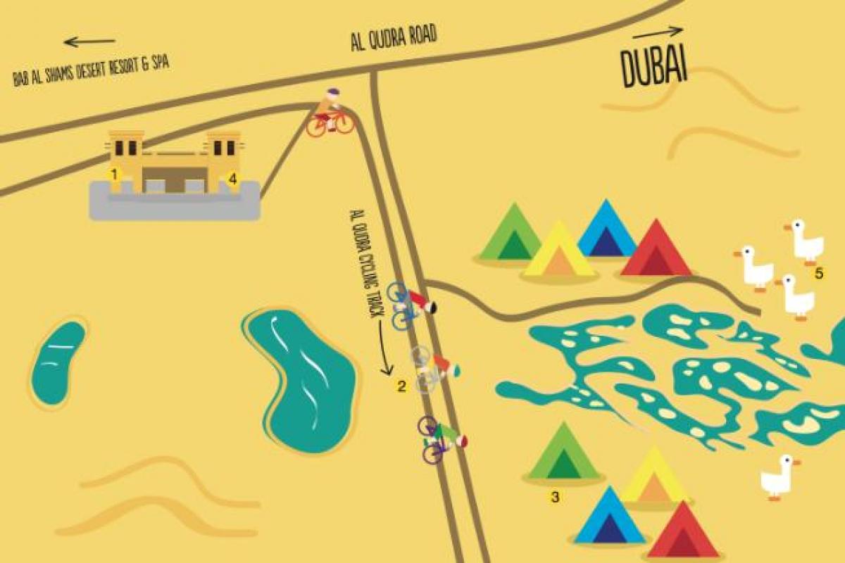 mapa Al-Qudra Jezera trasu