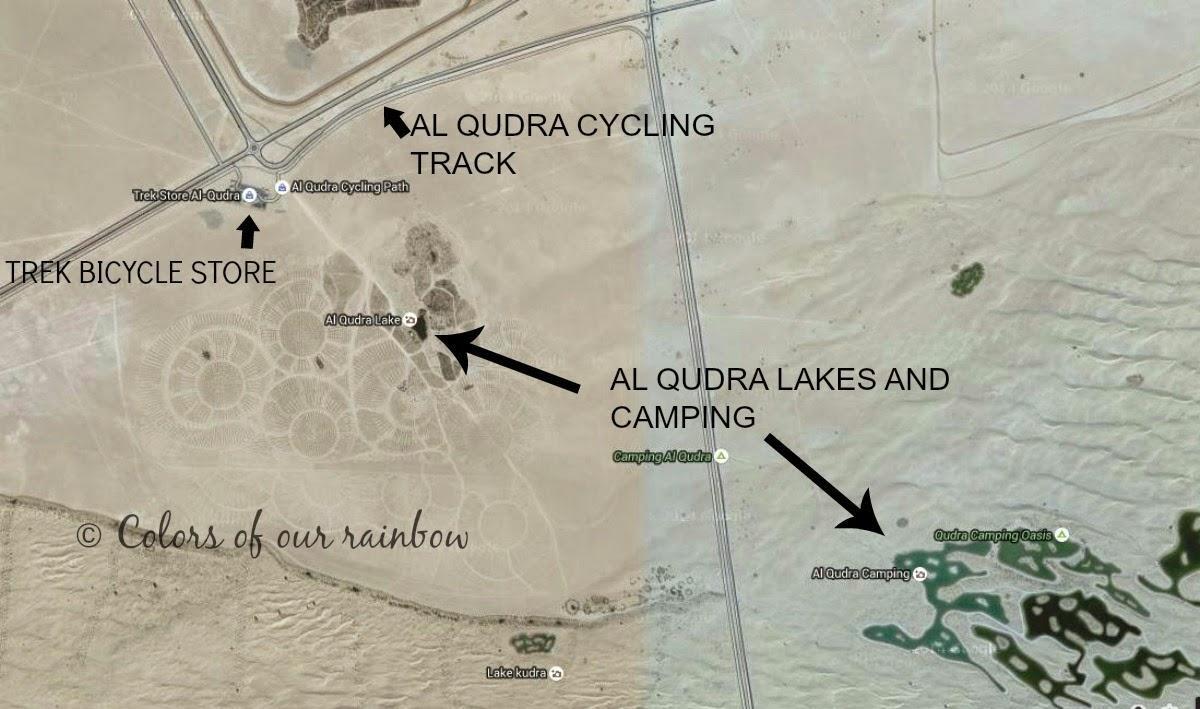 Al-Qudra Jezero mapa umístění