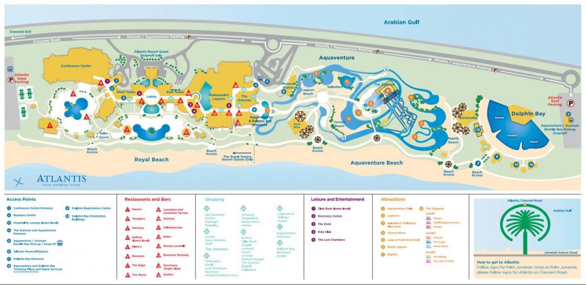 mapa Atlantis Dubai