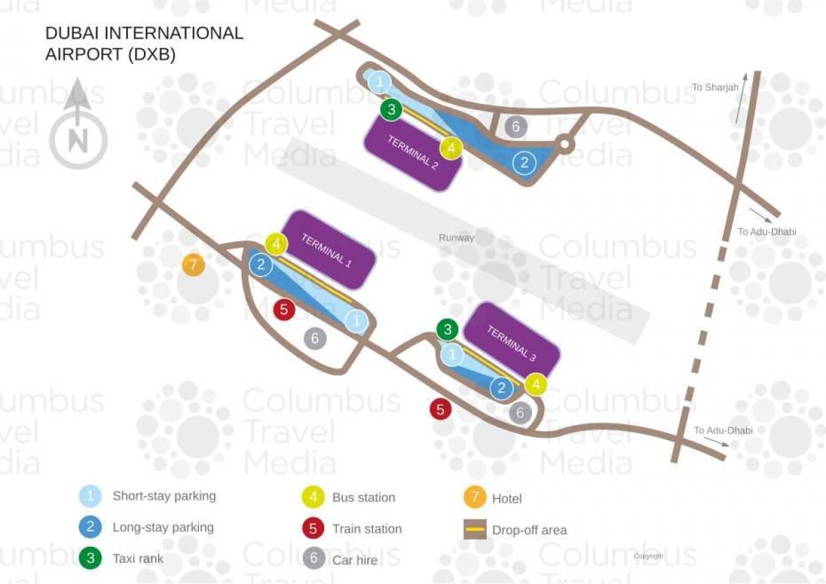 mapa Dubai letiště