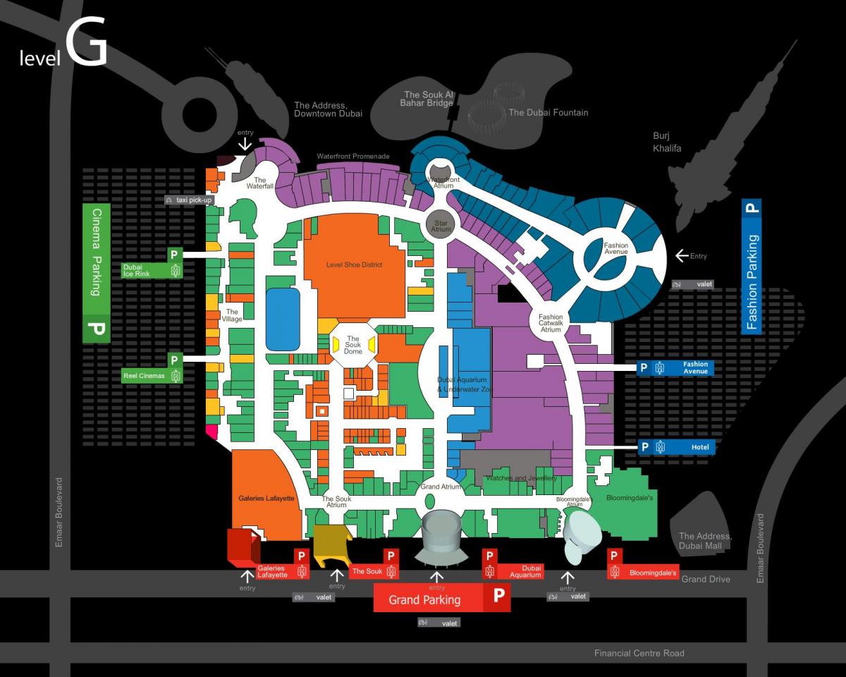 mapa Dubai mall