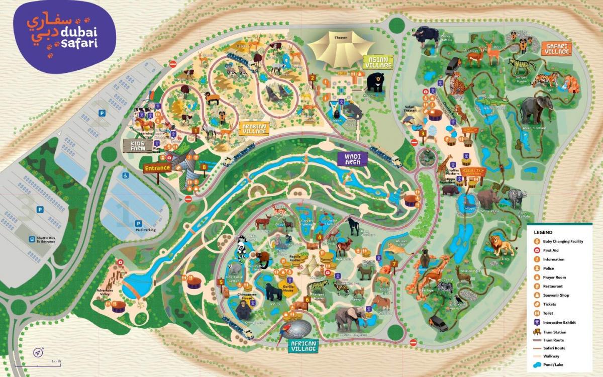 mapa Dubai zoo