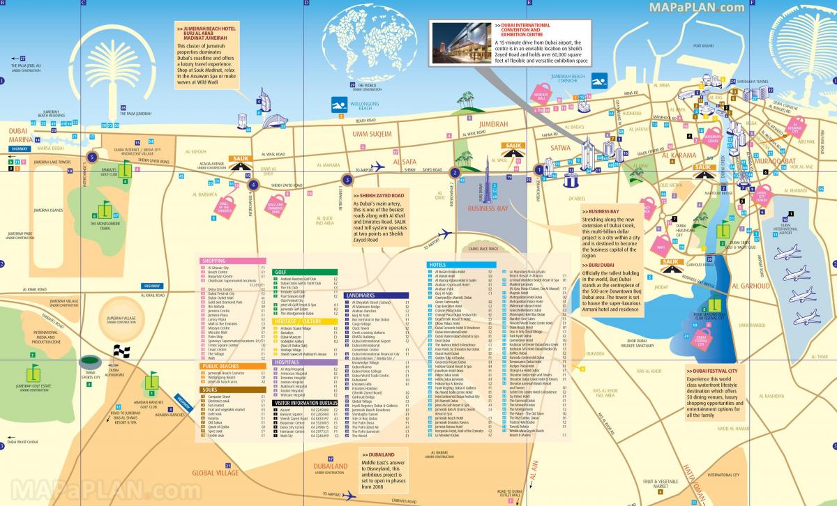 turistická mapa Dubai