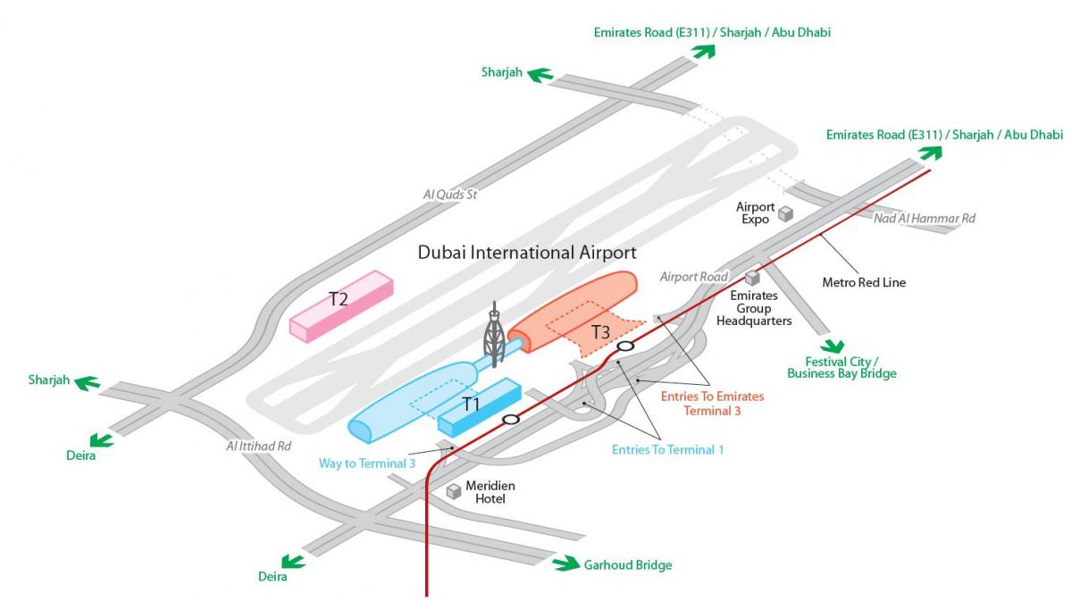 mapa letiště dxb
