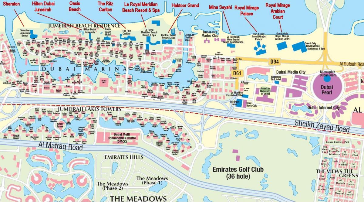 mapa Jumeirah beach