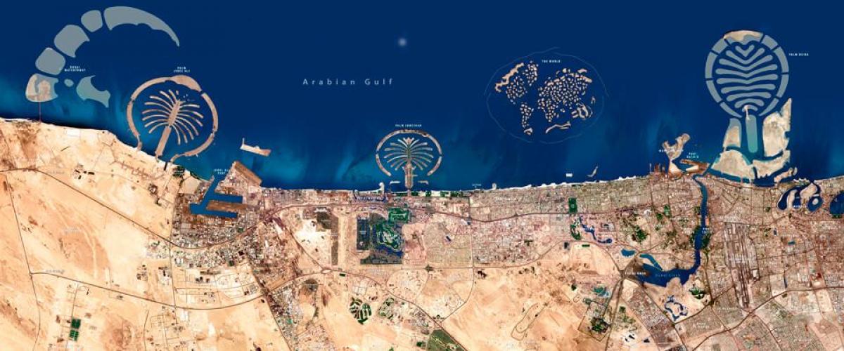 satelitní mapa Dubai
