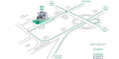 Mapa Americké nemocnici v Dubaji