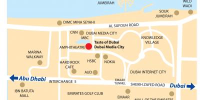 Dubai media city umístění na mapě