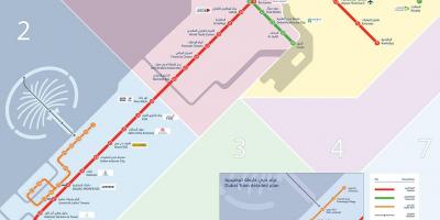 Mapa dubaj metro s tramvají