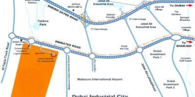 Mapa Dubai průmyslové město