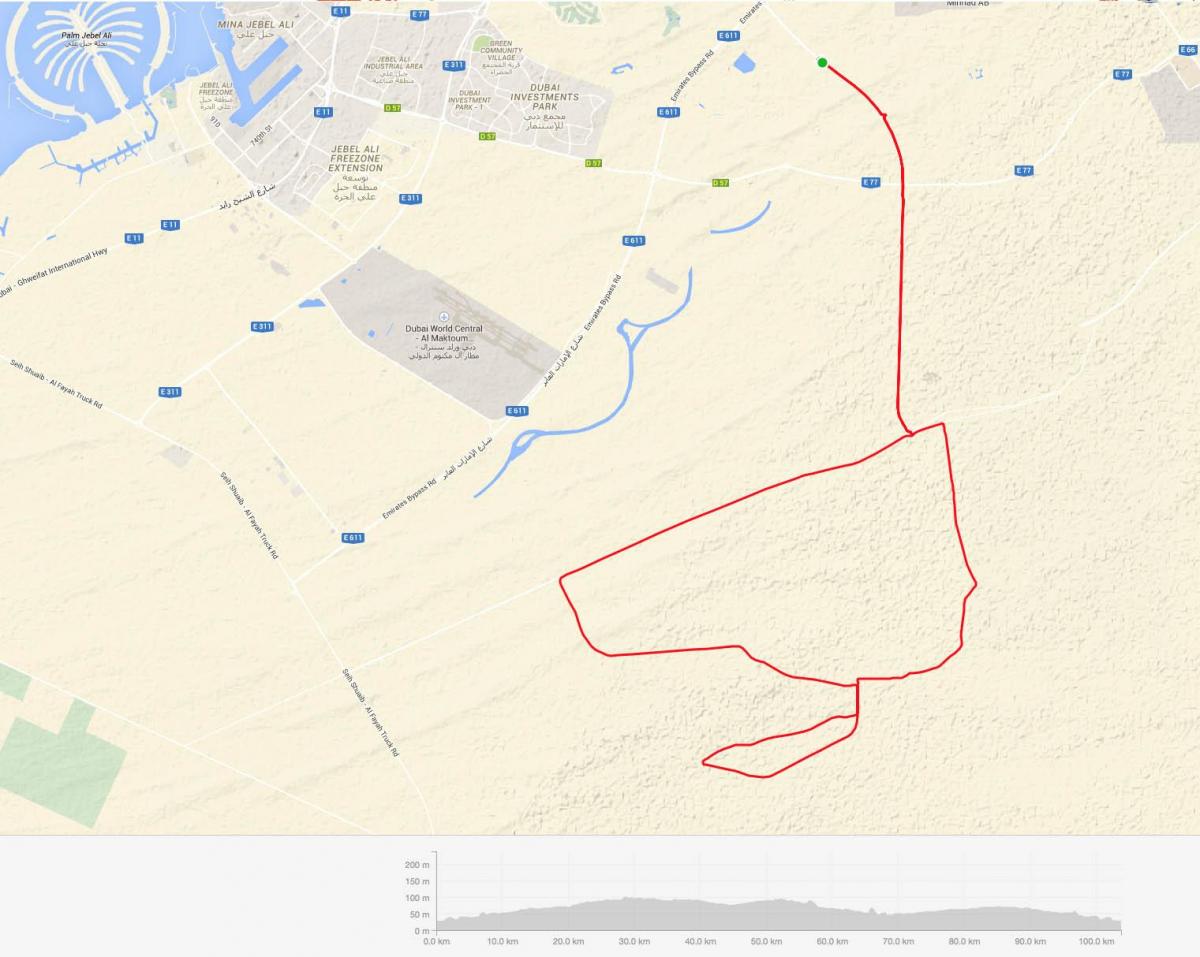Al-Qudra cyklostezka mapa umístění