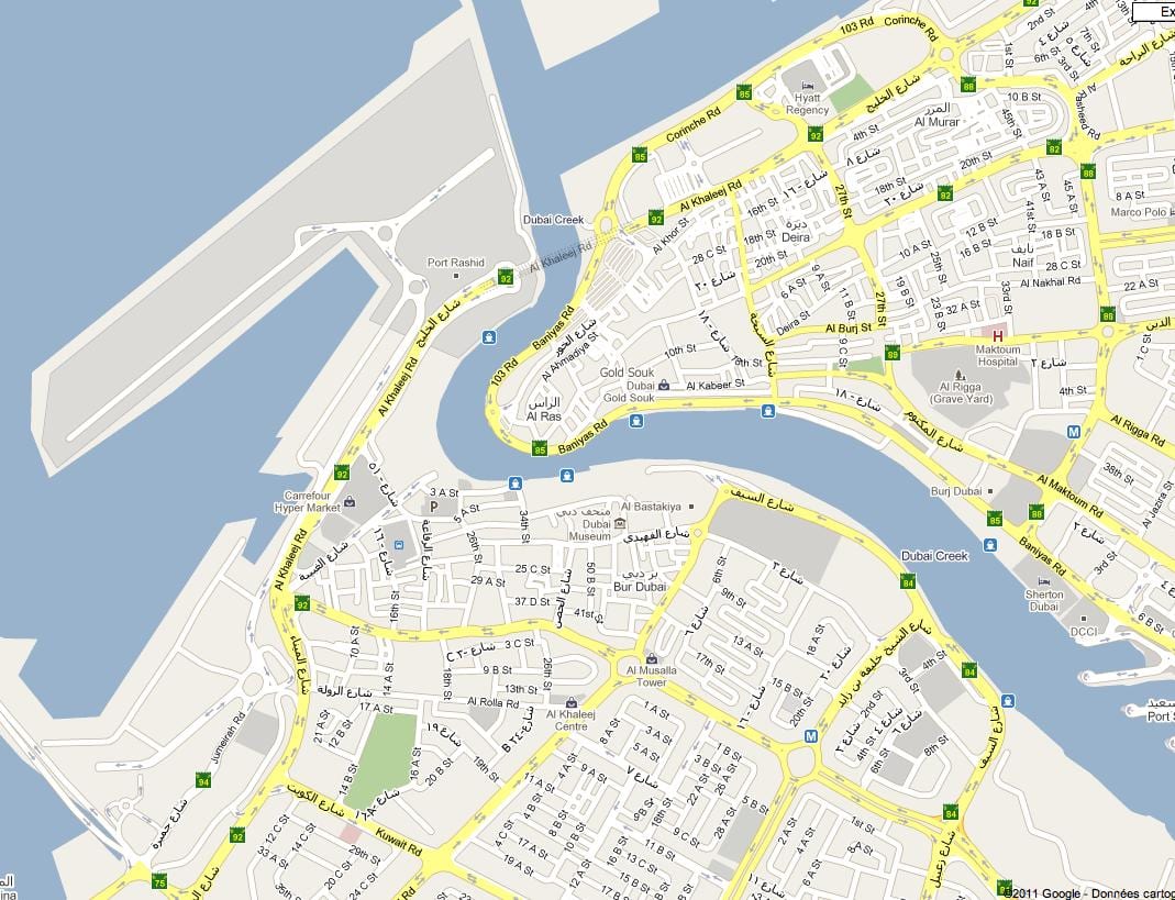 mapa Bur Dubai