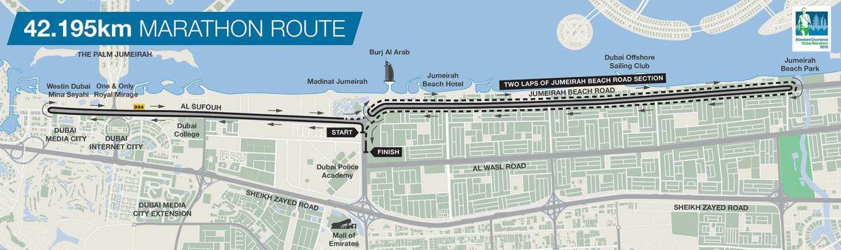 mapa Dubai marathon