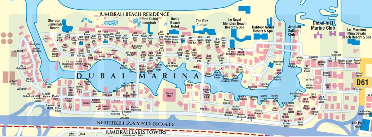 Dubai marina poloha na mapě