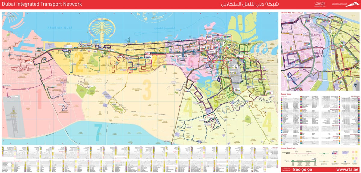 Dubaj autobusové trasy mapě