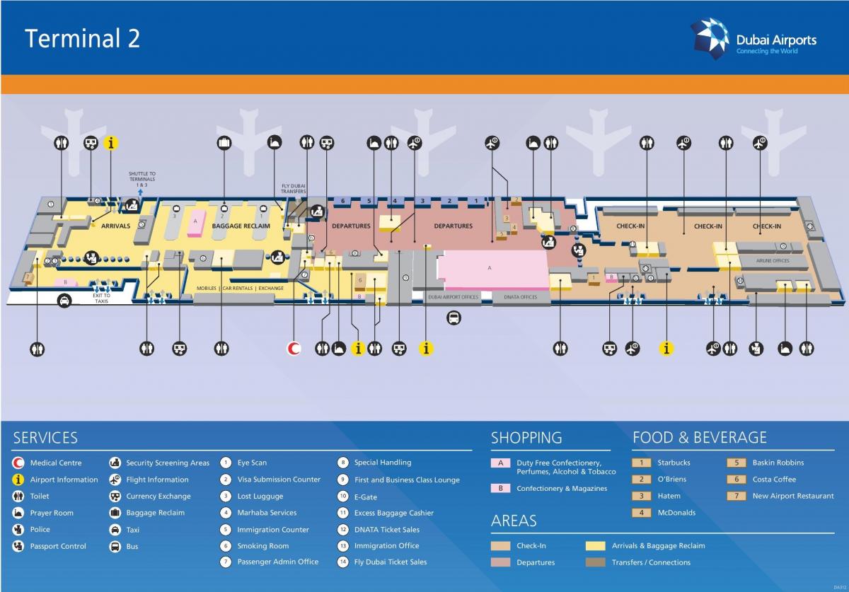 Dubaj terminálu 2 mapa