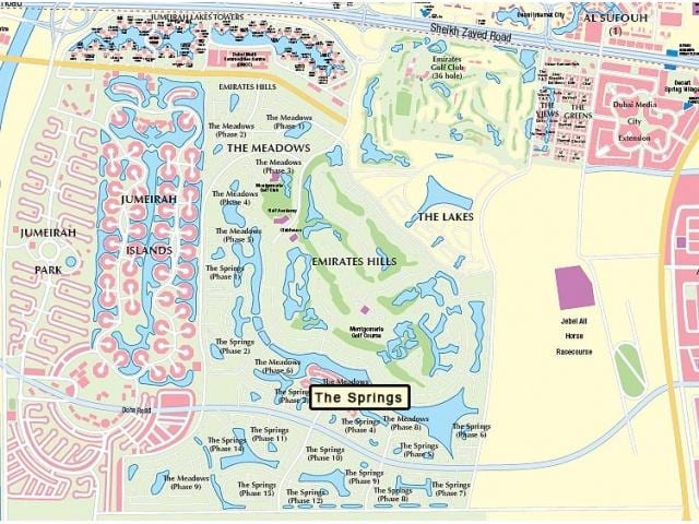 mapa Dubai louky