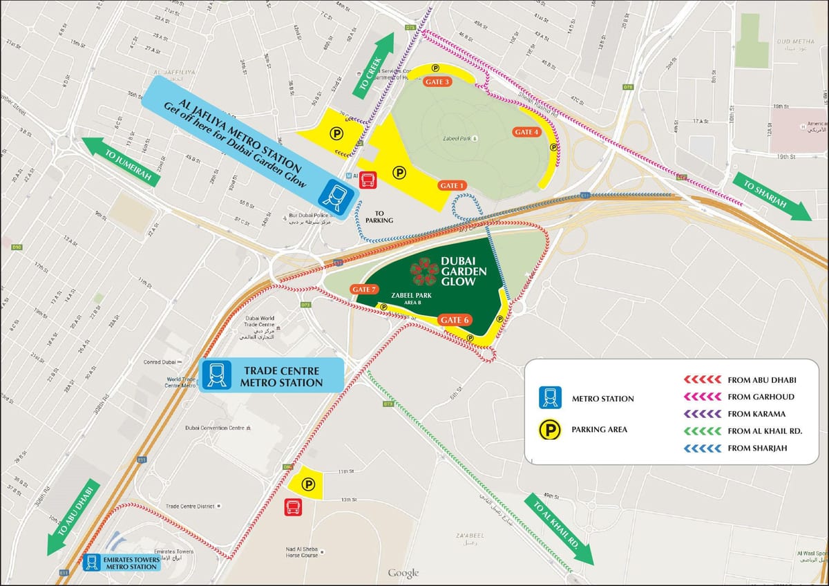 Miracle garden, Dubai poloha na mapě