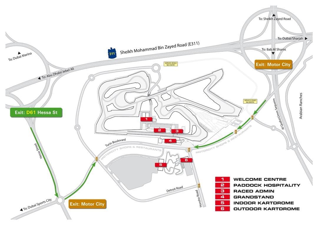 mapa Dubai motor city