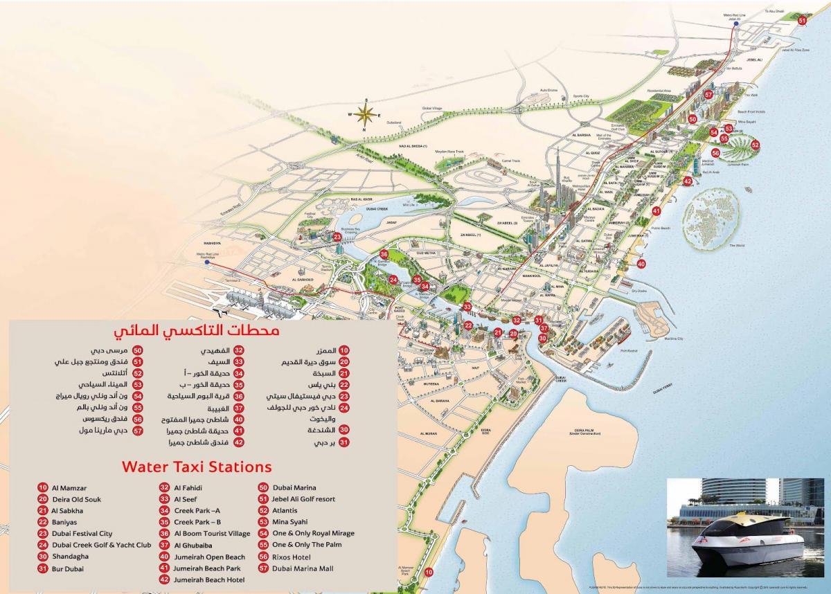 Dubaj vodní taxi mapa trasy
