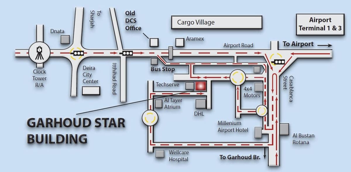 mapa Garhoud Dubaj