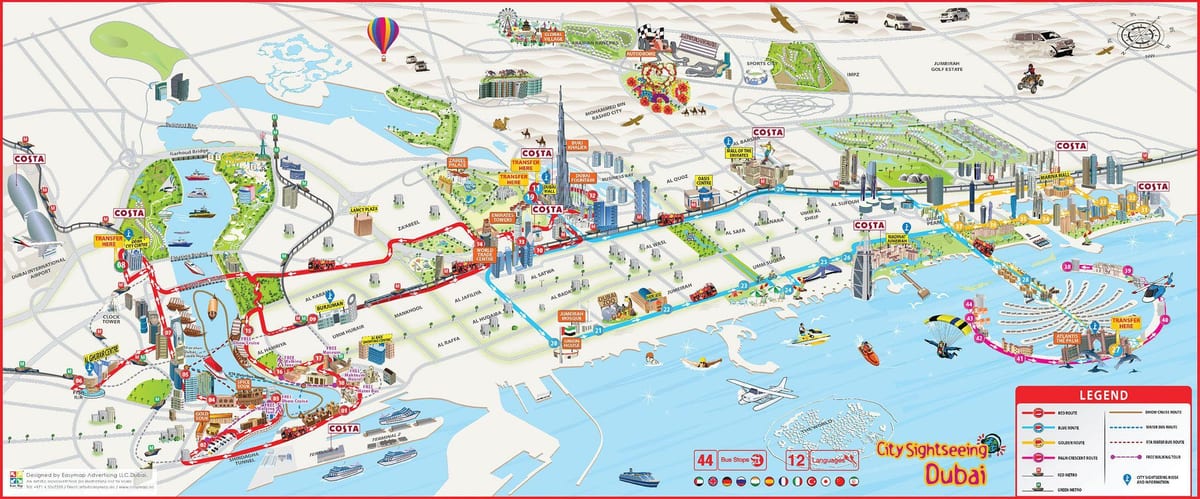 mapa Dubai the walk