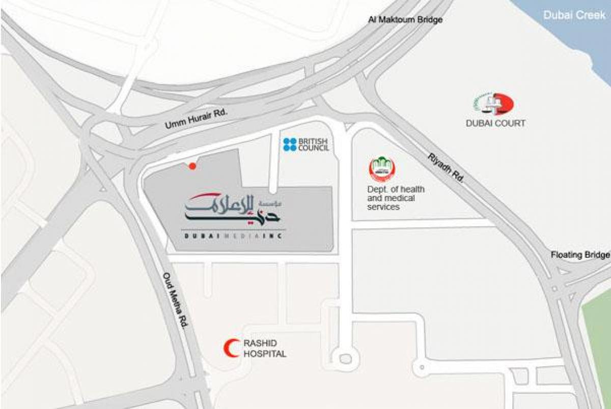 rashid nemocnice Dubaj mapa umístění