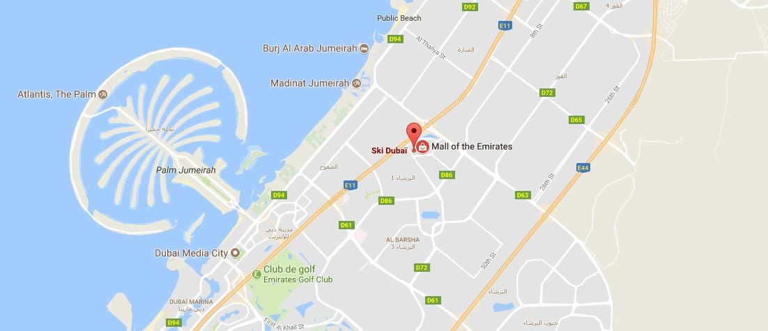 mapa ski Dubai