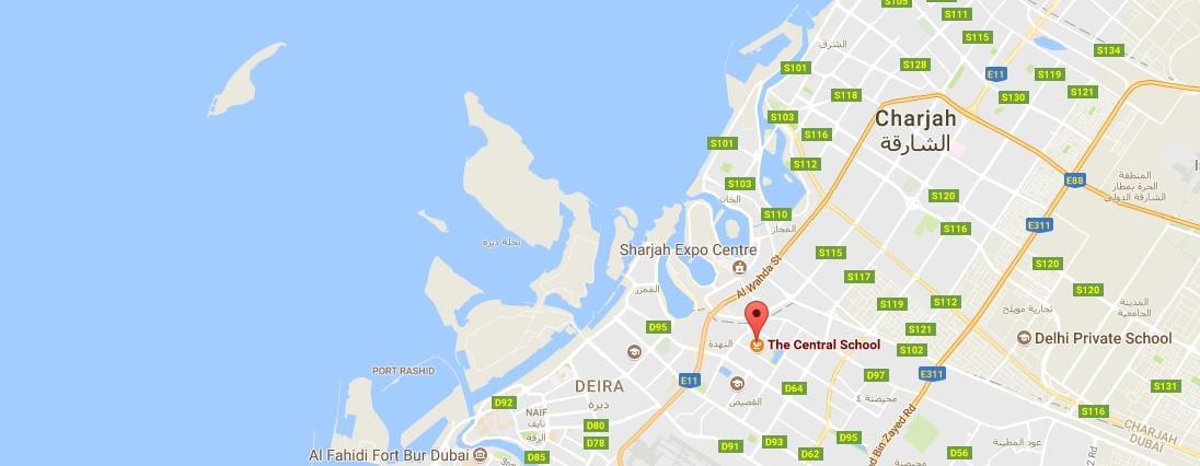 mapa střední škola Dubai