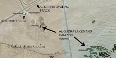 Al-Qudra Jezero mapa umístění