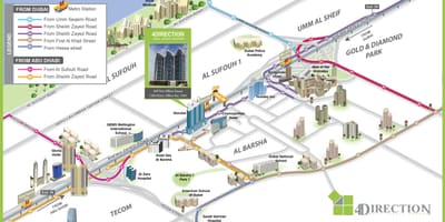 Mapa Americké školy Dubaj