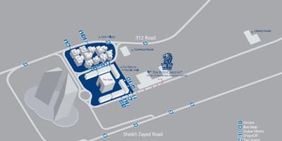 Dubaj DIFC mapě