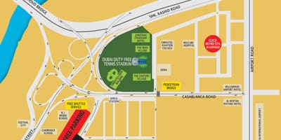Dubai duty free tennis stadium mapa umístění