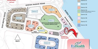 Mapa Dubai healthcare city