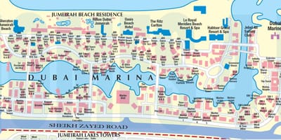 Dubai marina poloha na mapě