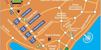 Rugby Sevens Dubaj mapa umístění