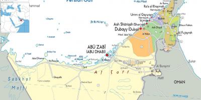 Mapa Dubaj, spojené arabské EMIRÁTY