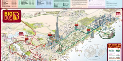 Dubaj mapa s turistických atrakcí