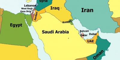 Dubaj mapa střední východ