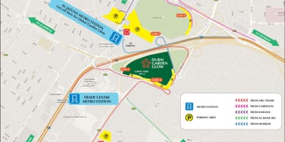 Miracle garden, Dubai poloha na mapě