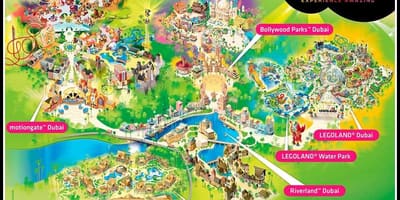 Dubaj parků a letovisek poloha na mapě