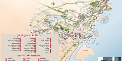 Dubaj vodní taxi mapa trasy