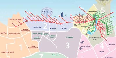 Mapa Dubai čtvrtí