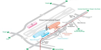 Mapa letiště Dxb