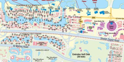 Mapa Jumeirah beach Dubai
