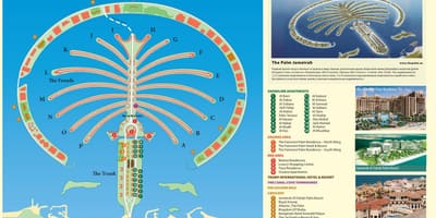Mapa Palm Jumeirah Dubaj