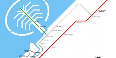 Palm Jumeirah monorail mapě