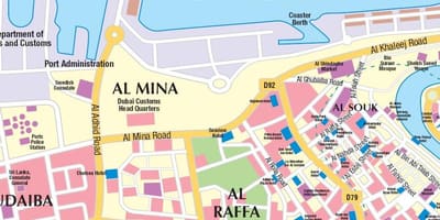 Dubaj, přístav, mapa