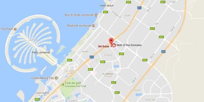 Mapa ski Dubai