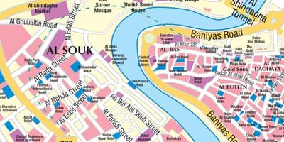 Mapa staré Dubaj